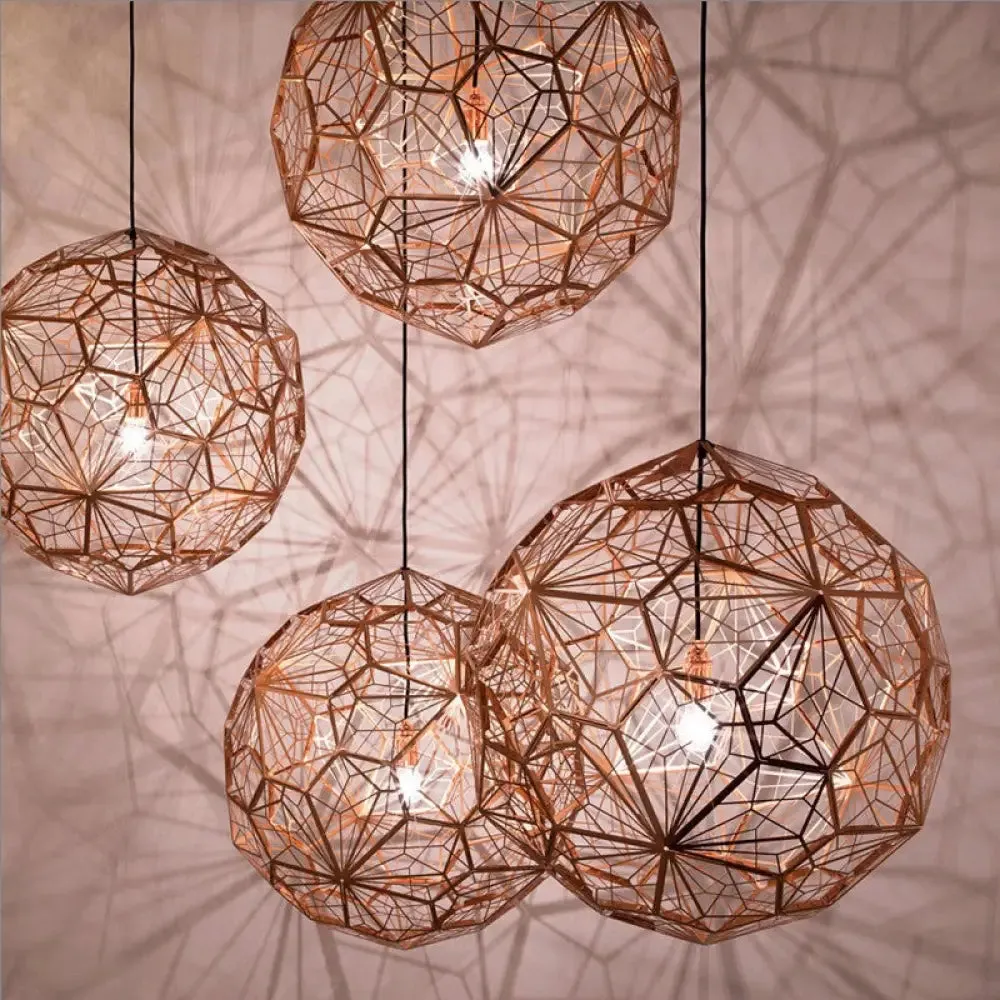 Modern Stainless Steel Rose Gold/Chrome Wire Sphere Pendant Light - Stylish Hanging Lamp Kit