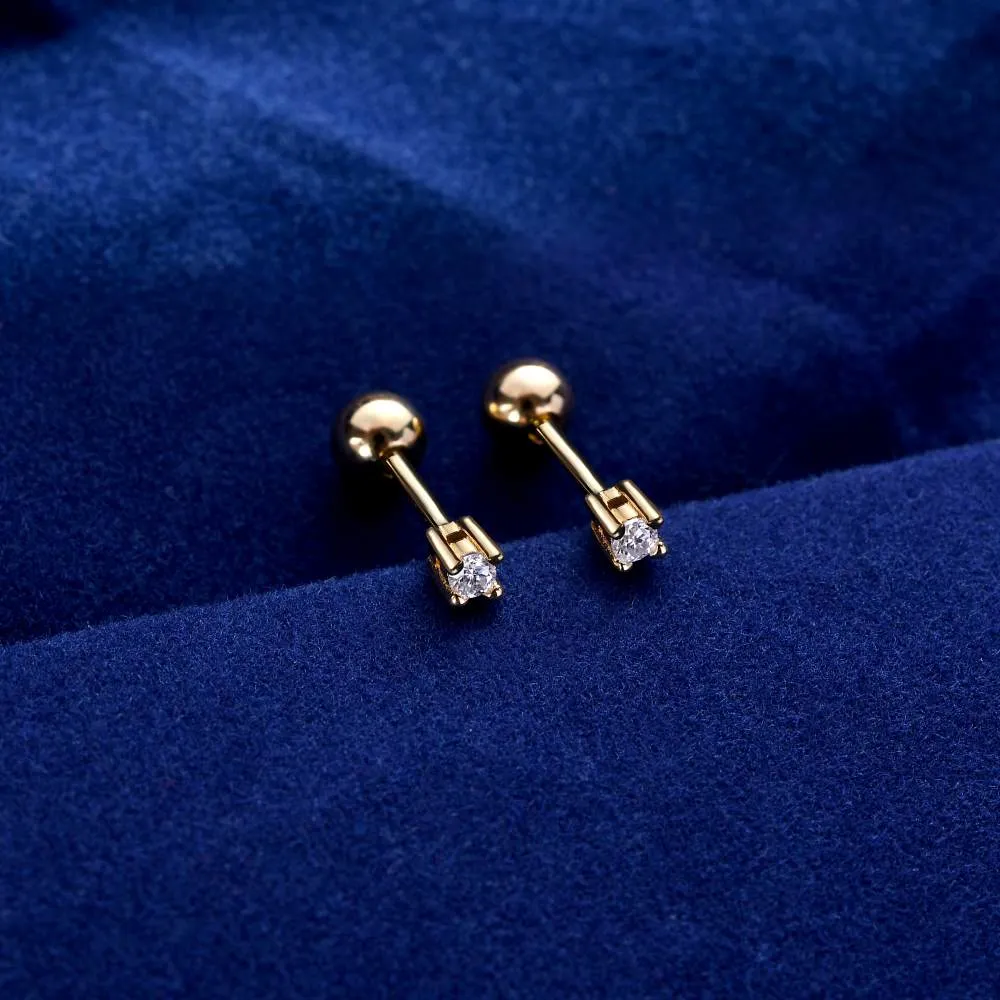 Moissanite Solitaire Small Sleep Earrings