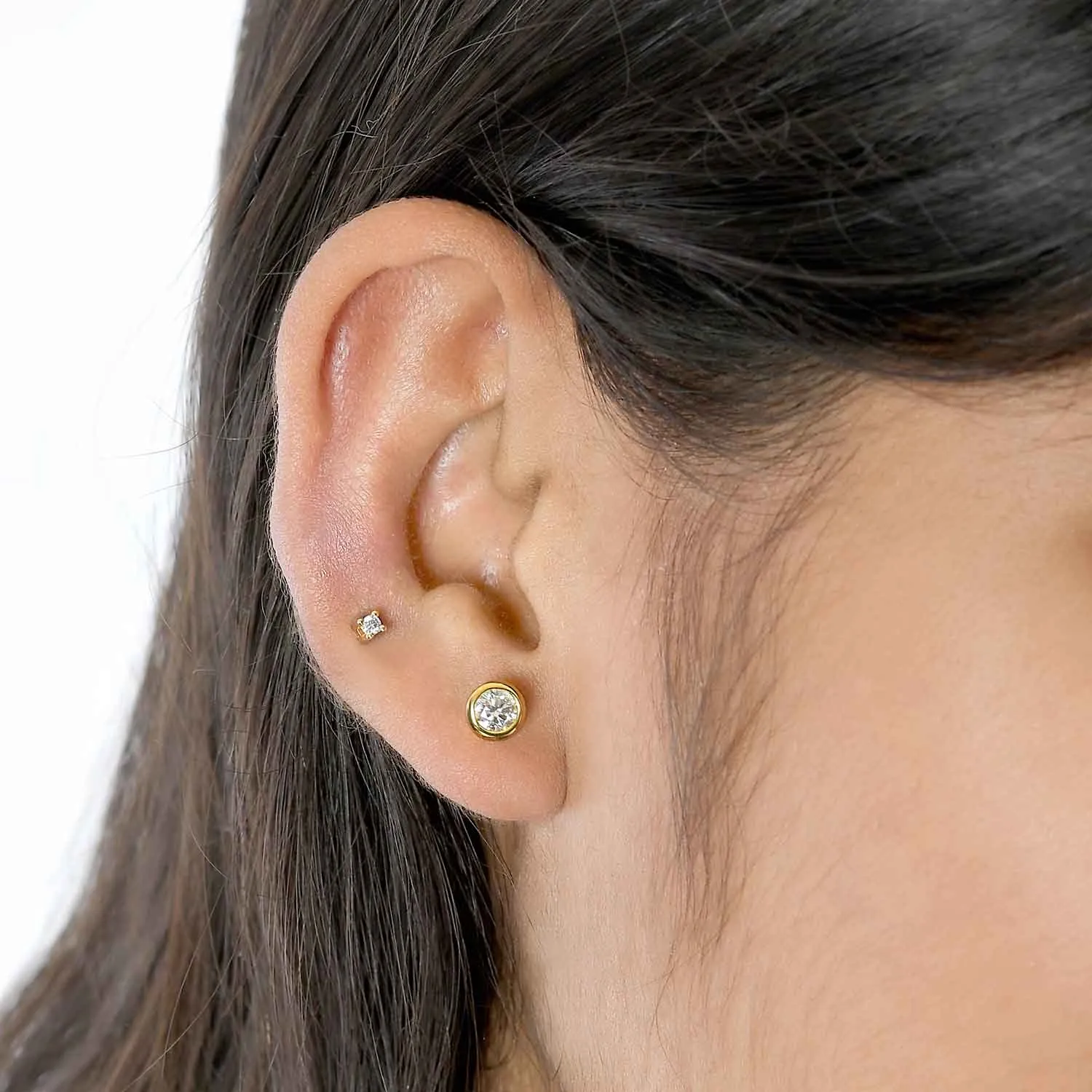 Moissanite Solitaire Small Sleep Earrings