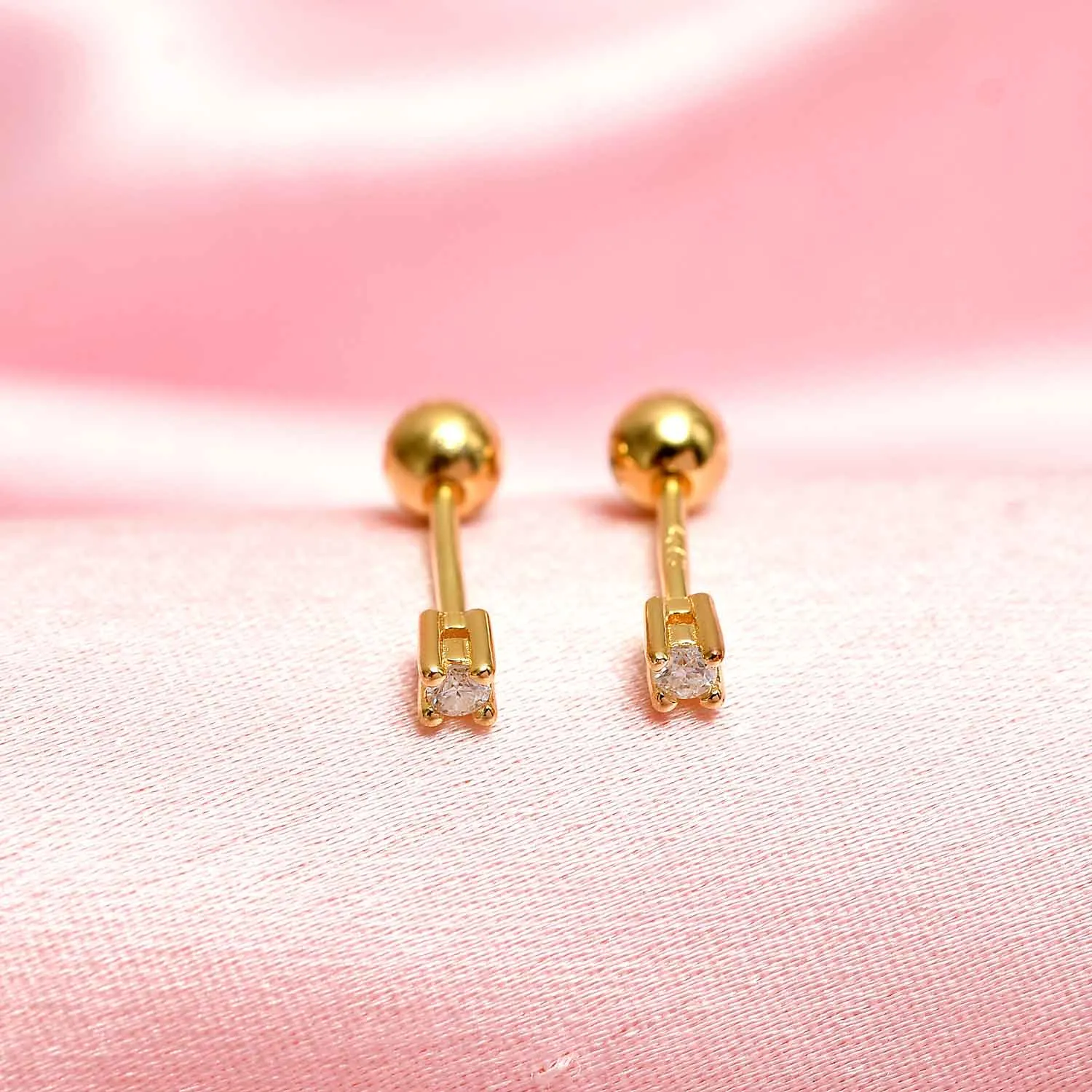 Moissanite Solitaire Small Sleep Earrings