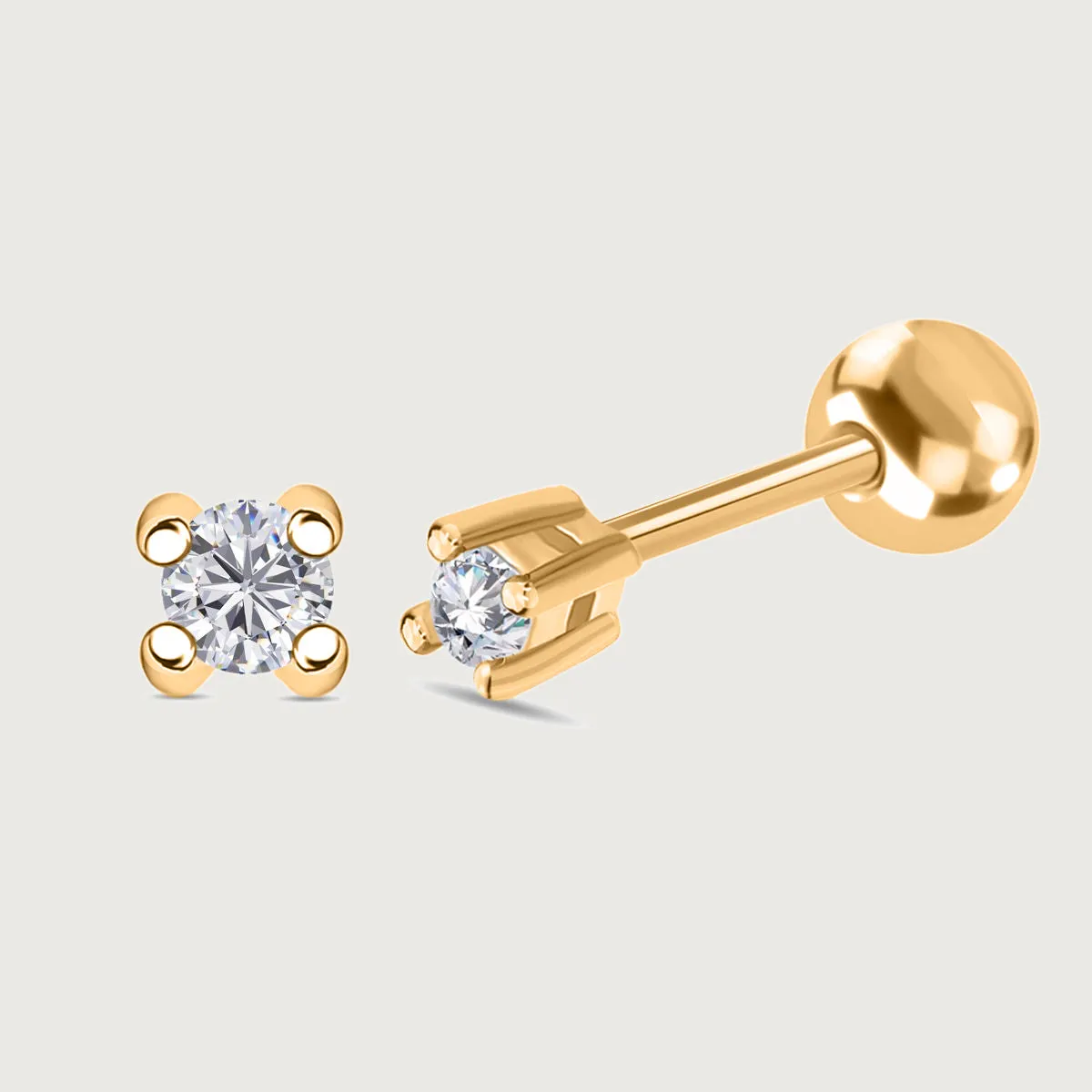 Moissanite Solitaire Small Sleep Earrings