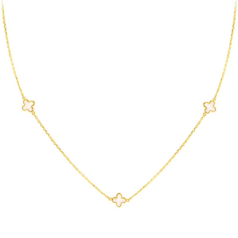 Mother of Pearl Quatrefoil Necklace