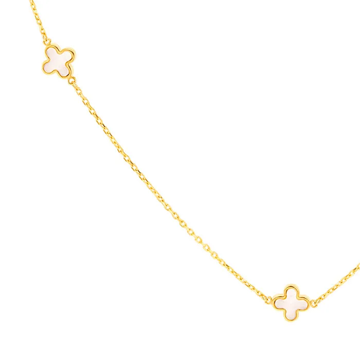 Mother of Pearl Quatrefoil Necklace