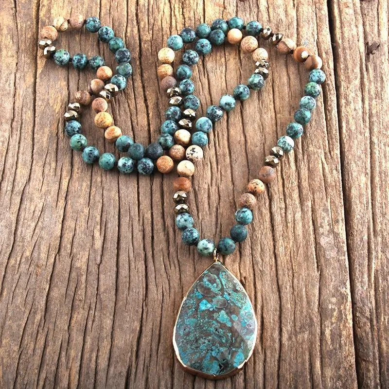Natural Stones With Semi Precious Pendant Bohemia Necklaces