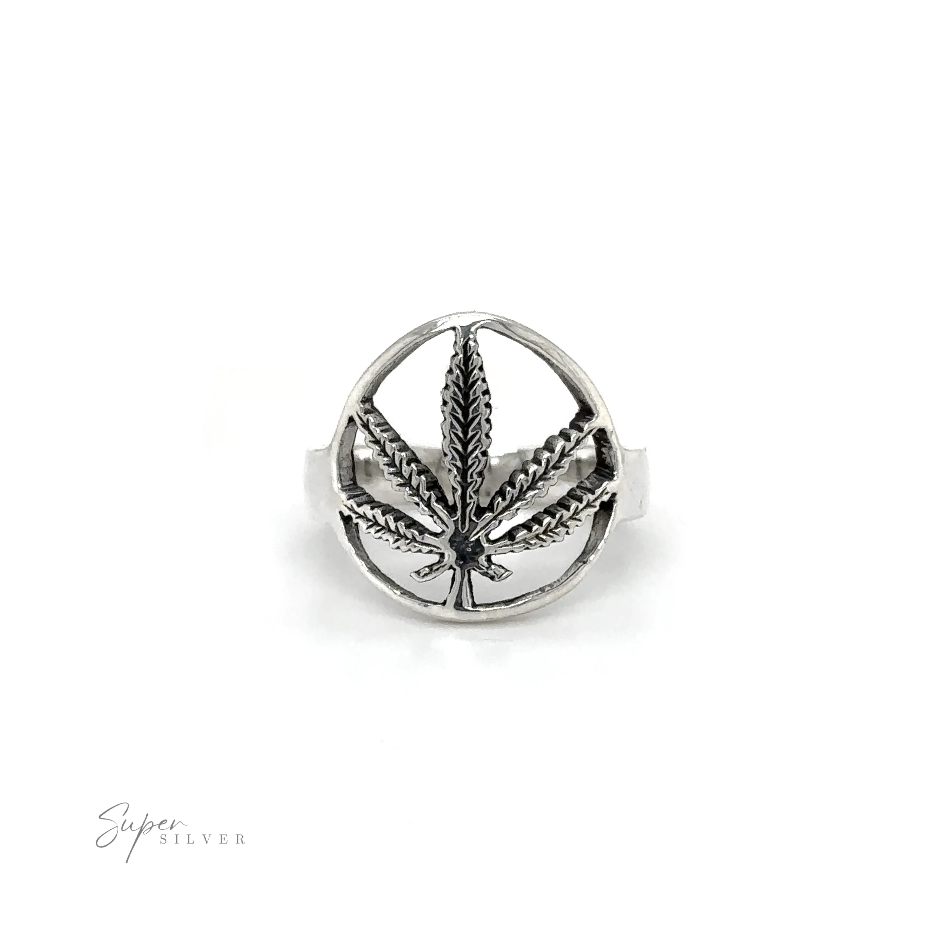 Outlined Mary Jane Leaf Rings