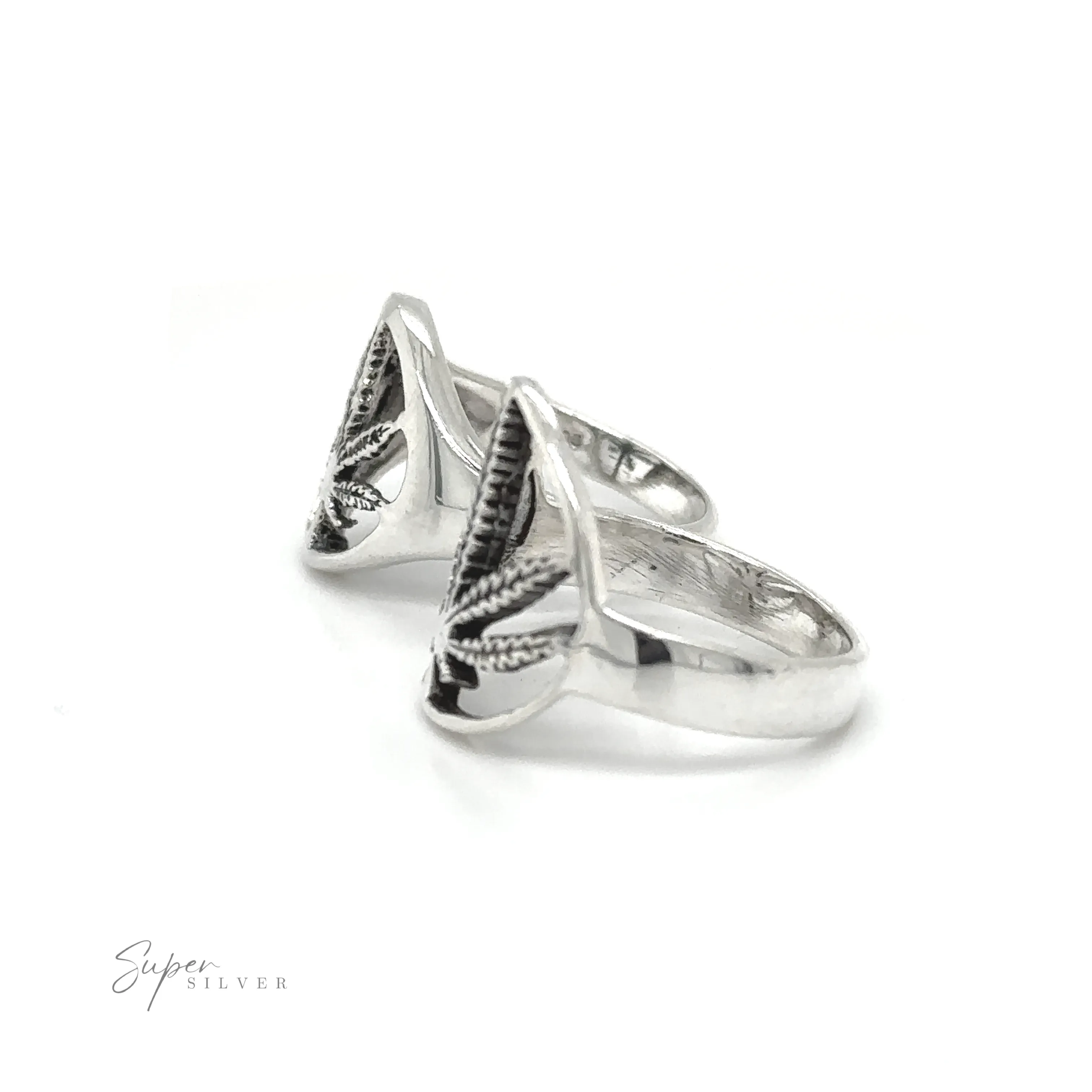 Outlined Mary Jane Leaf Rings