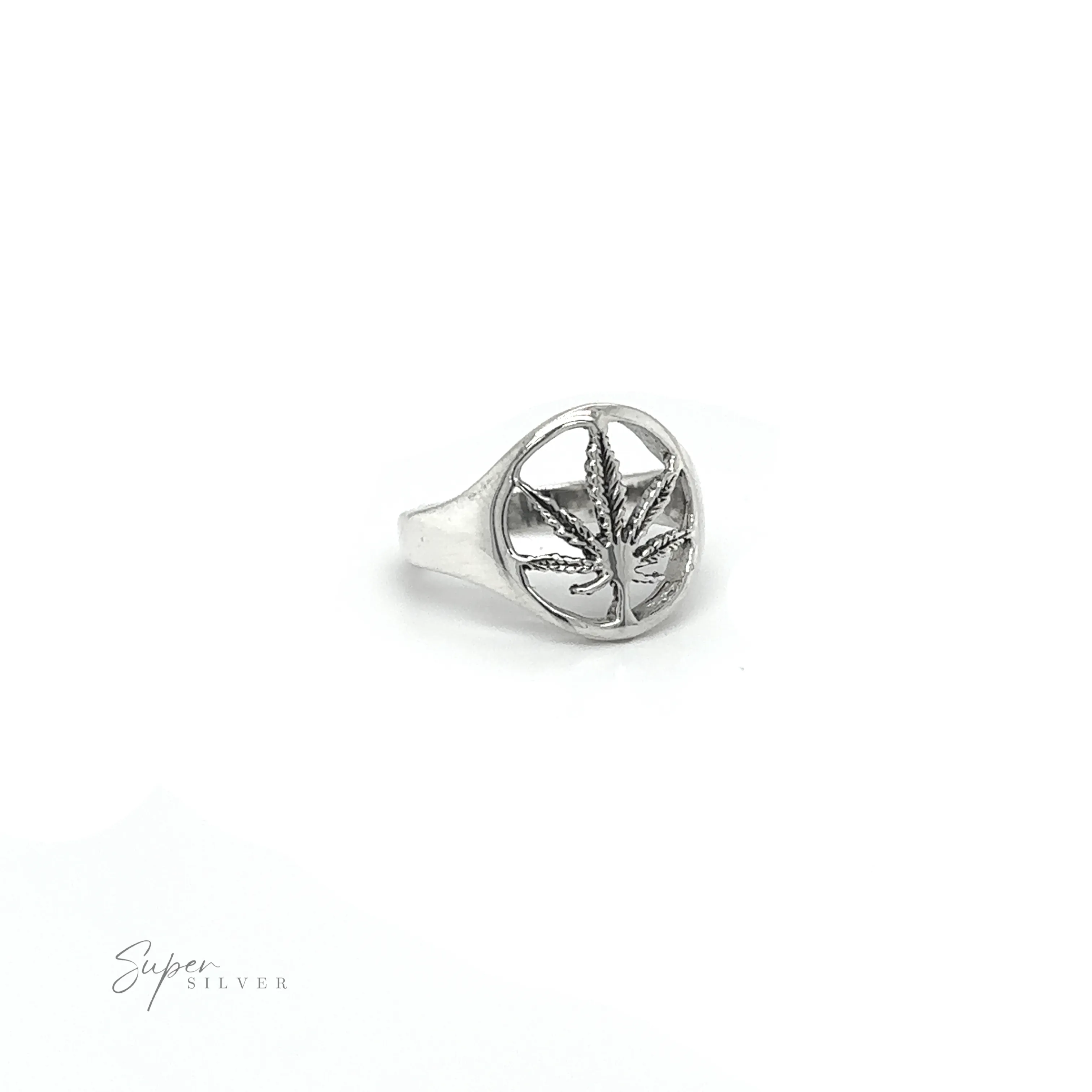 Outlined Mary Jane Leaf Rings