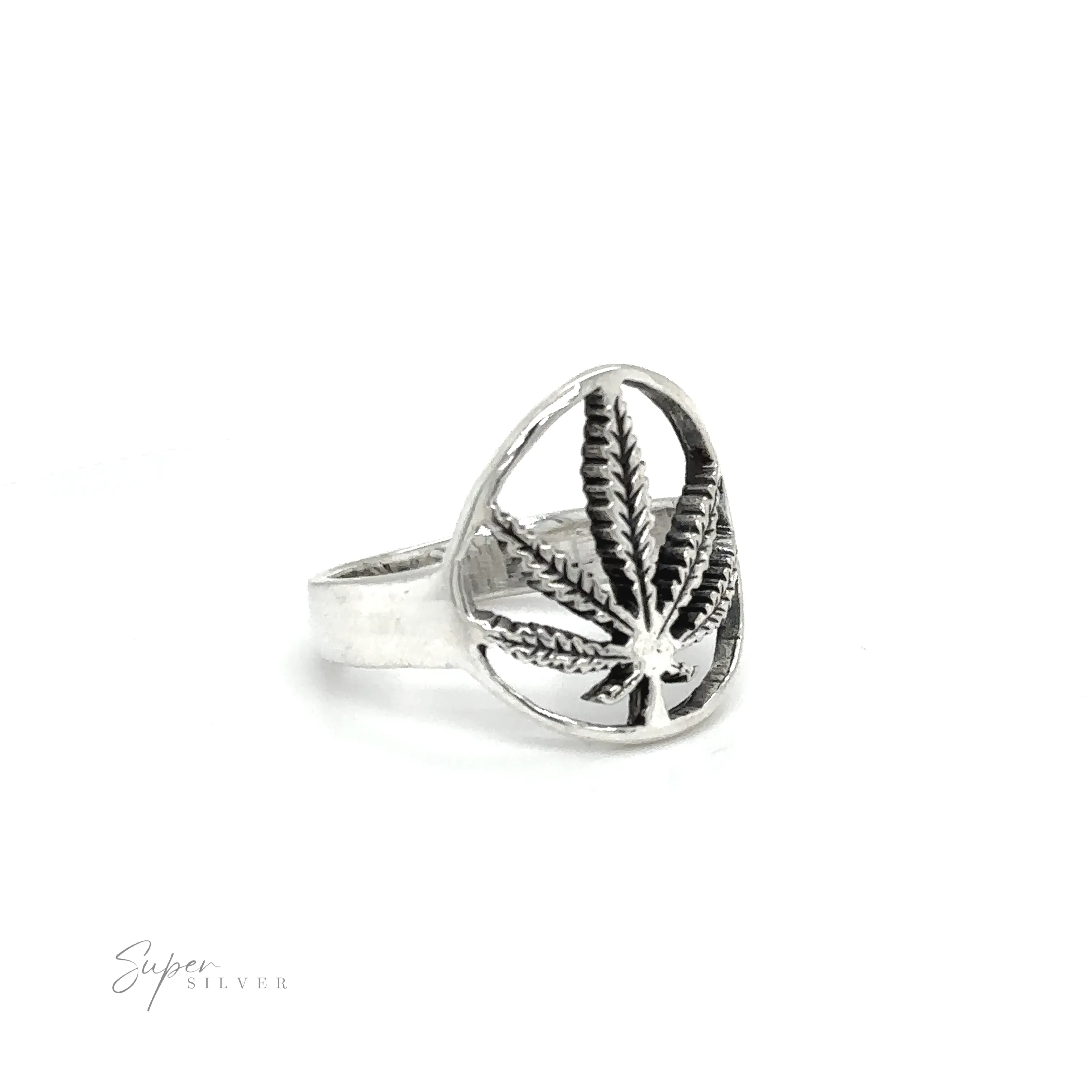 Outlined Mary Jane Leaf Rings