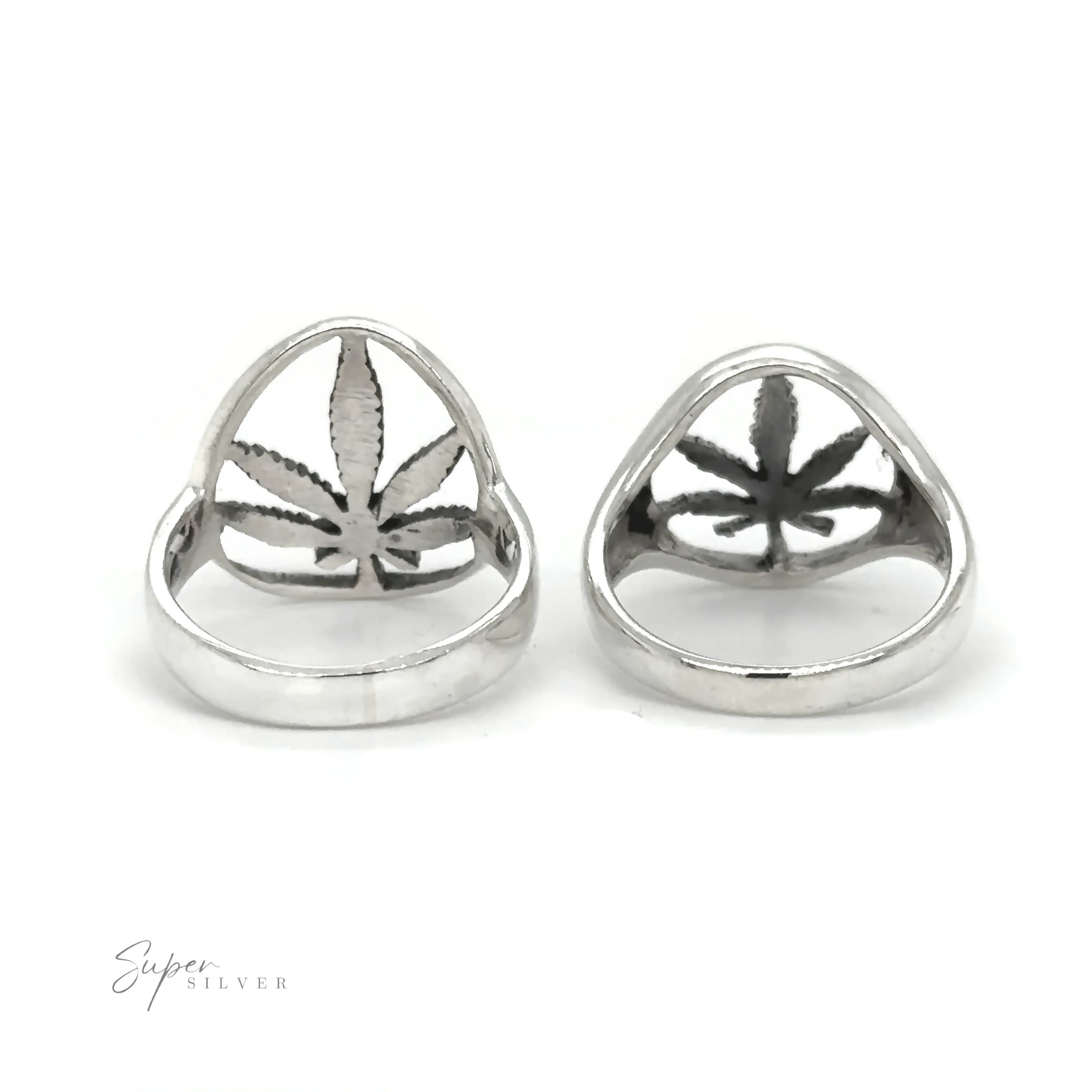 Outlined Mary Jane Leaf Rings