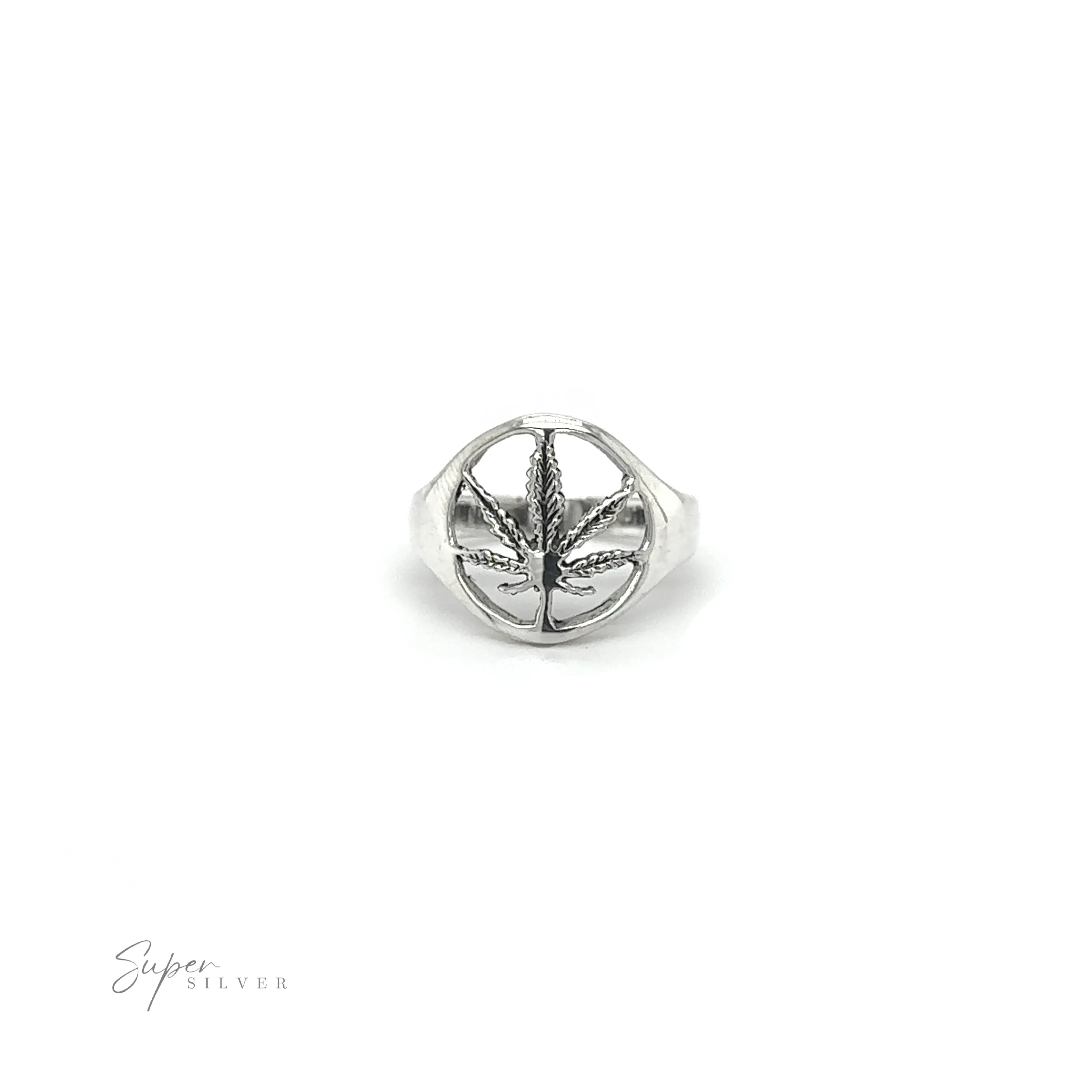 Outlined Mary Jane Leaf Rings
