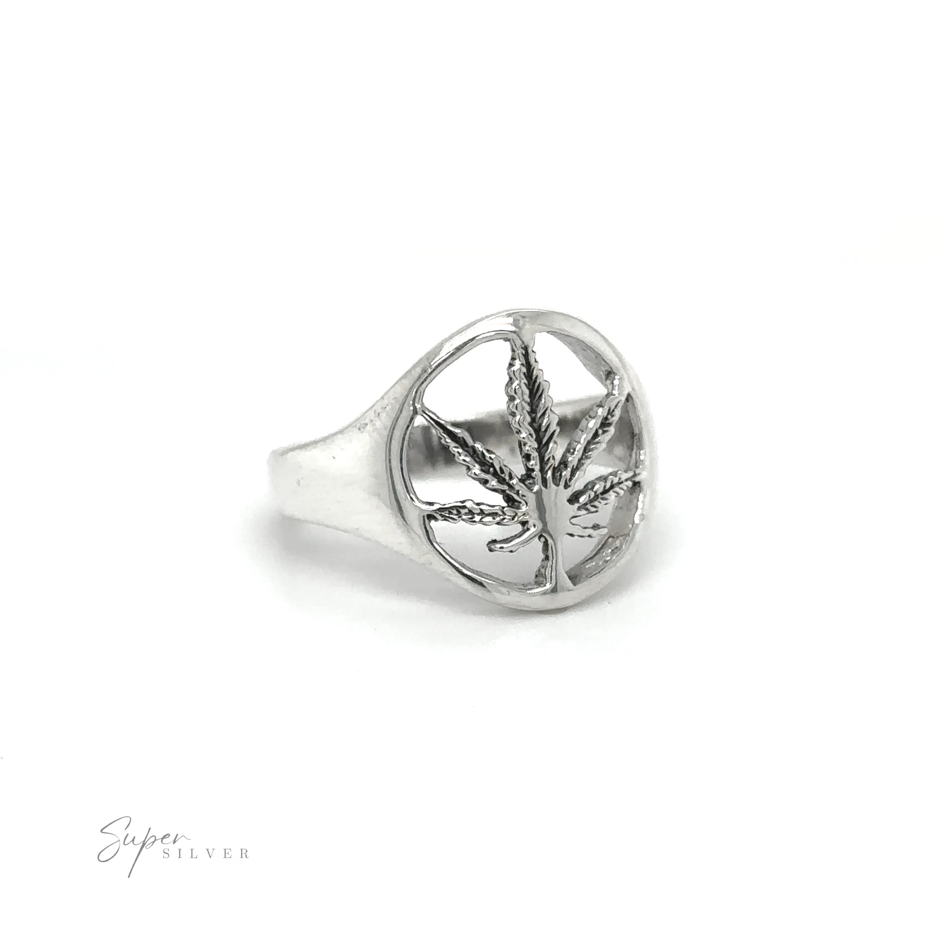 Outlined Mary Jane Leaf Rings