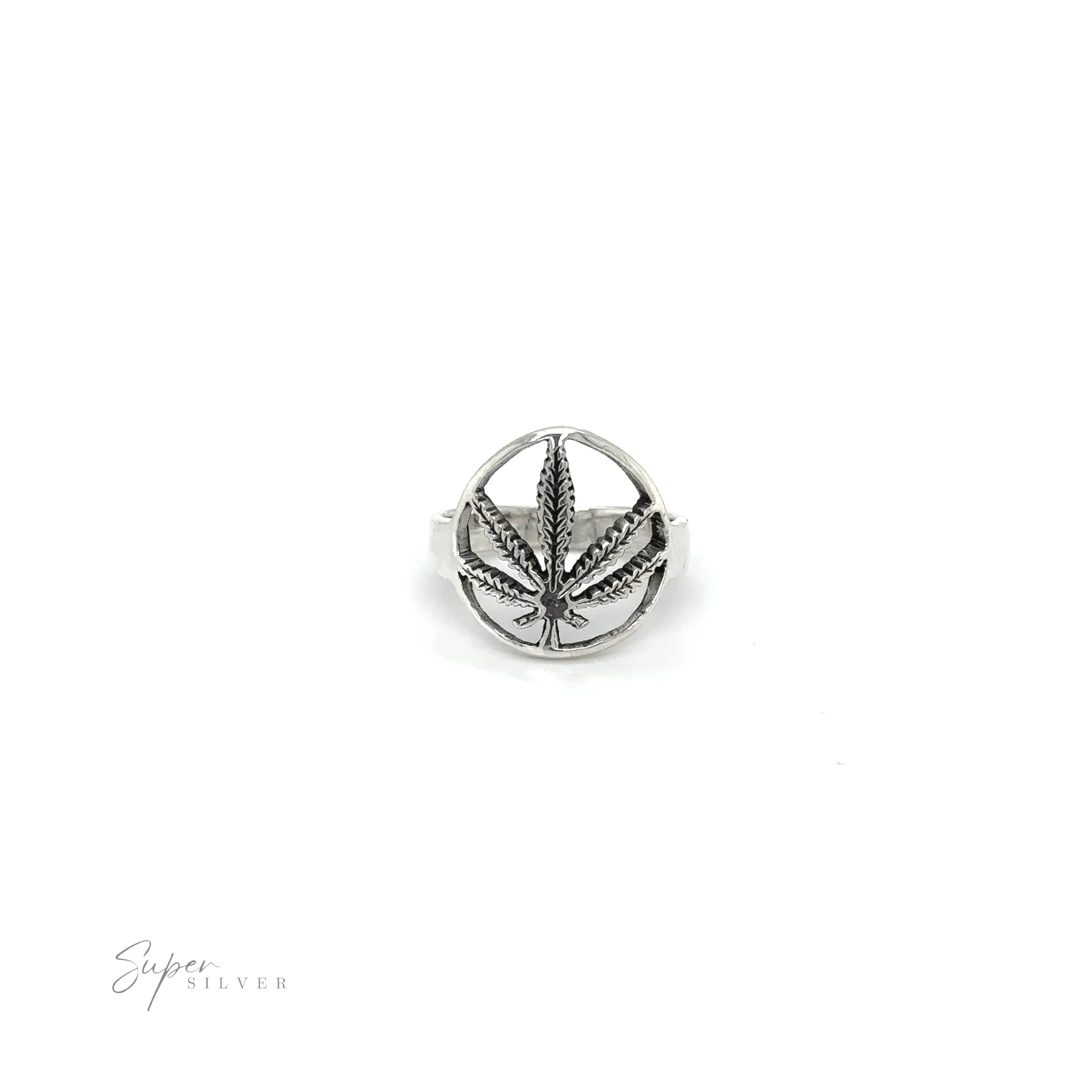 Outlined Mary Jane Leaf Rings