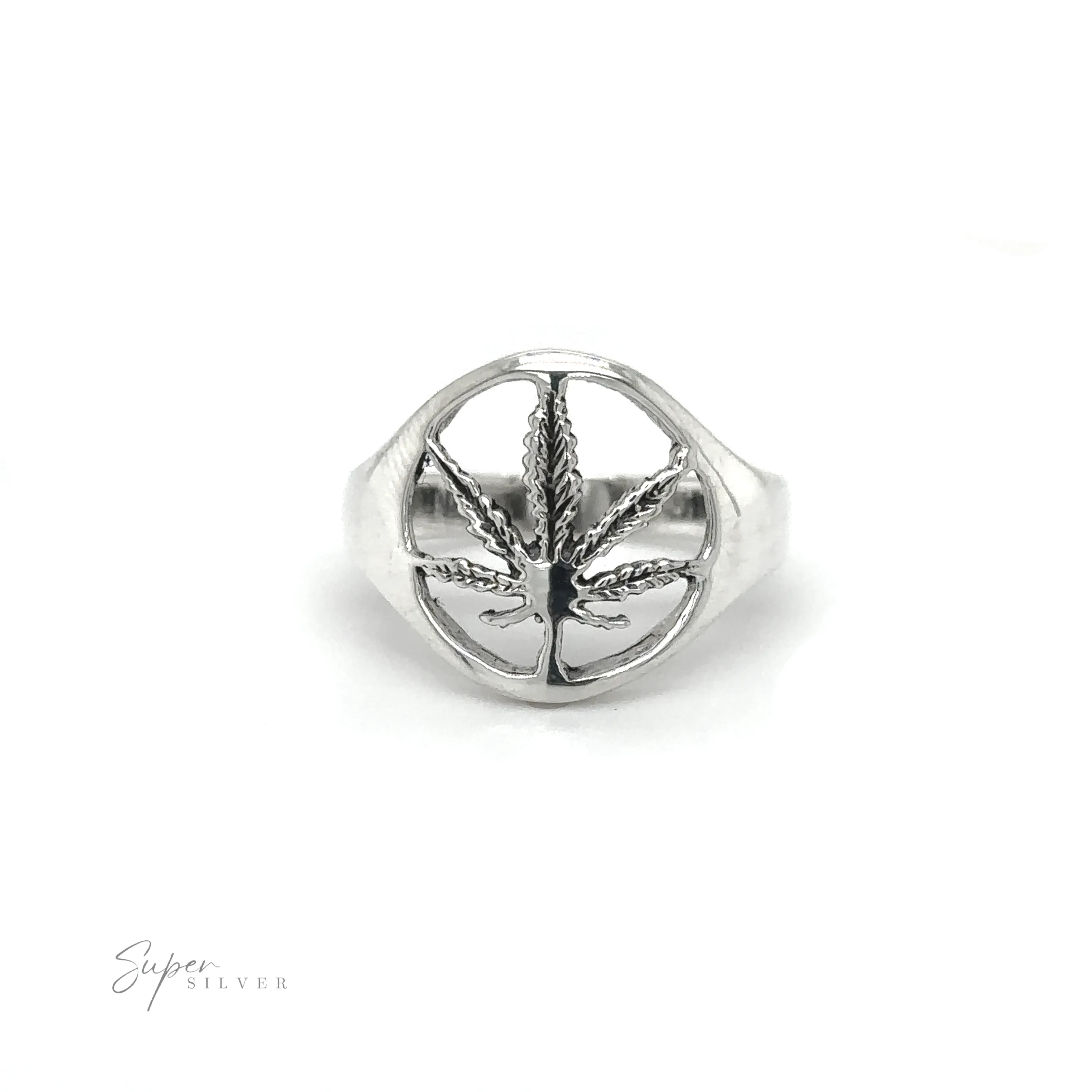 Outlined Mary Jane Leaf Rings