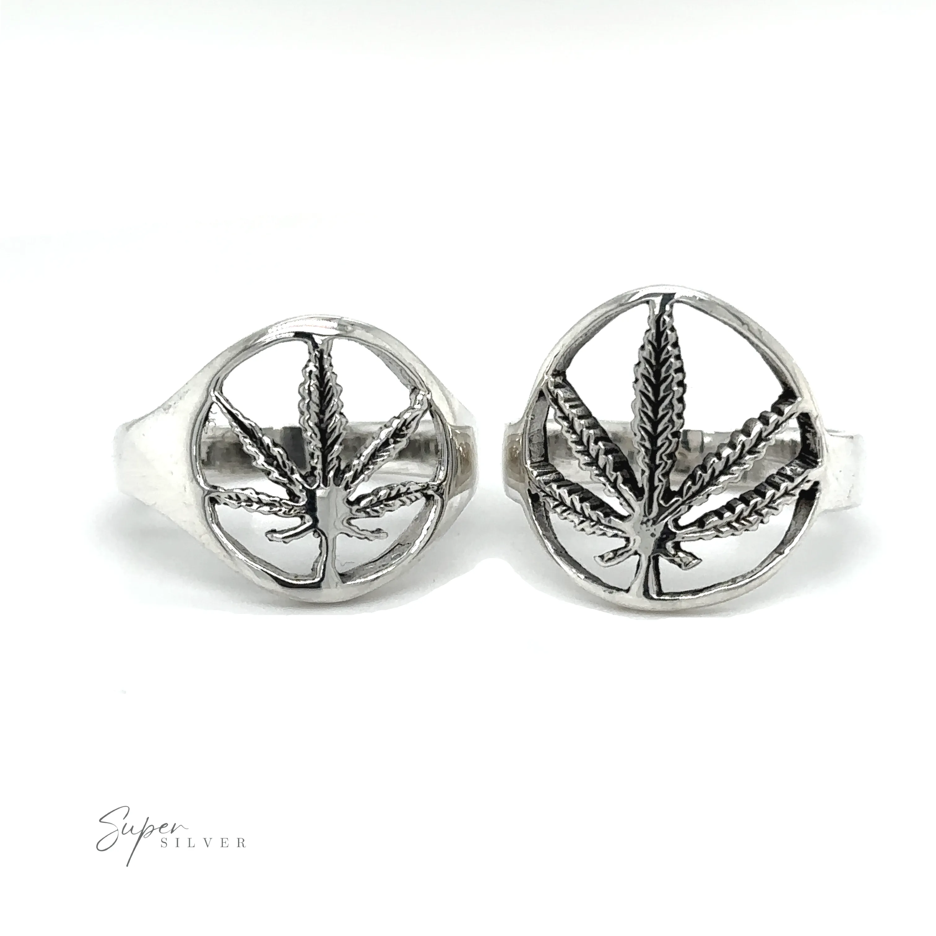 Outlined Mary Jane Leaf Rings