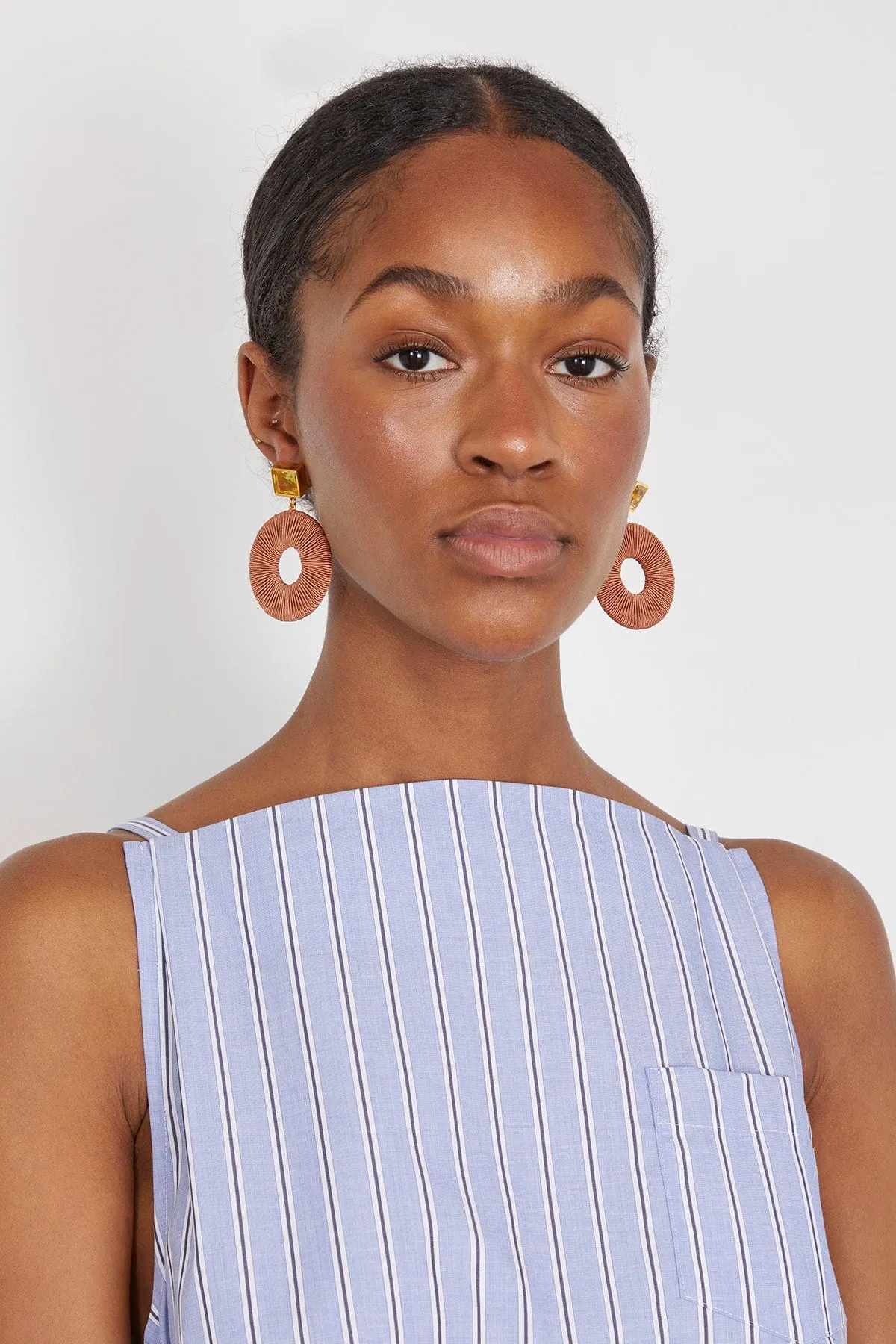 Palmier Earrings in Peach