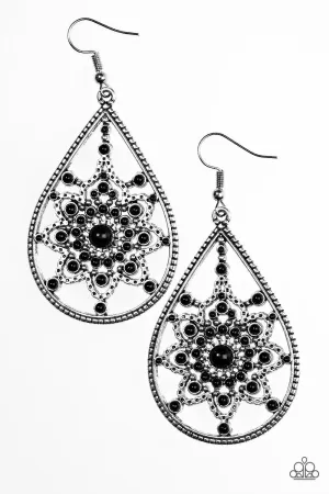 Paparazzi Earring ~ Daffodil Dreams - Black