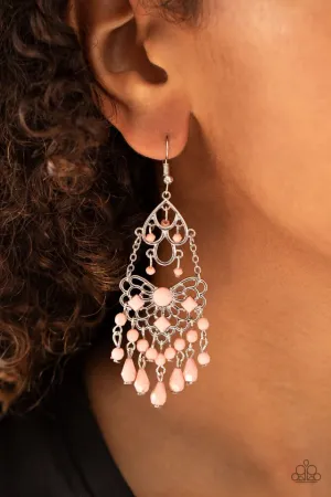 Paparazzi Earring ~ Glass Slipper Glamour - Pink