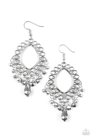 Paparazzi Just Say Noir Silver Fishhook Earrings - P5RE-SVXX-194XX