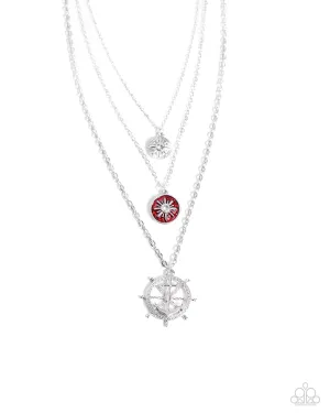 Paparazzi PREORDER Anchor Arrangement Red Necklace & Earring Set
