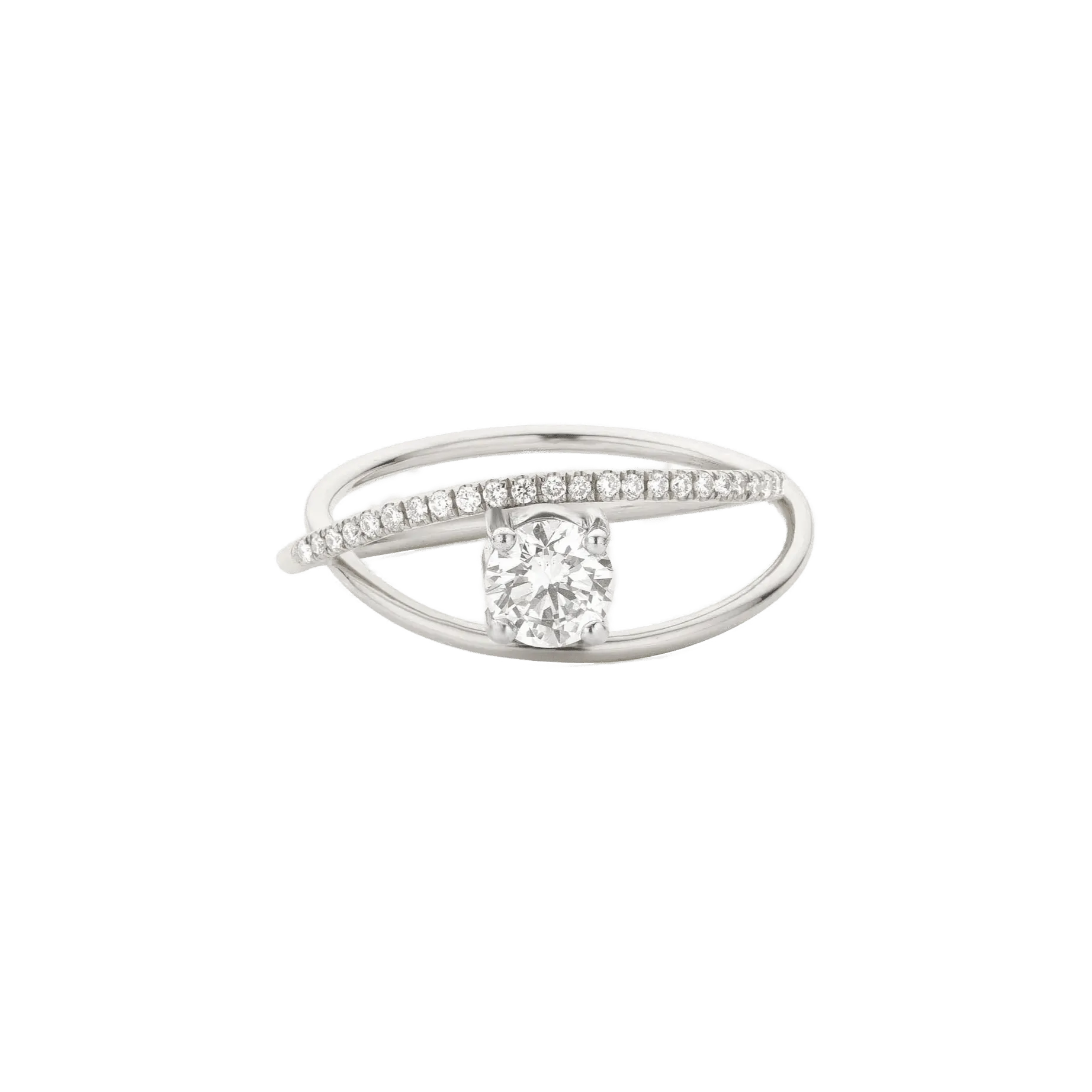 Parallax pave round ring