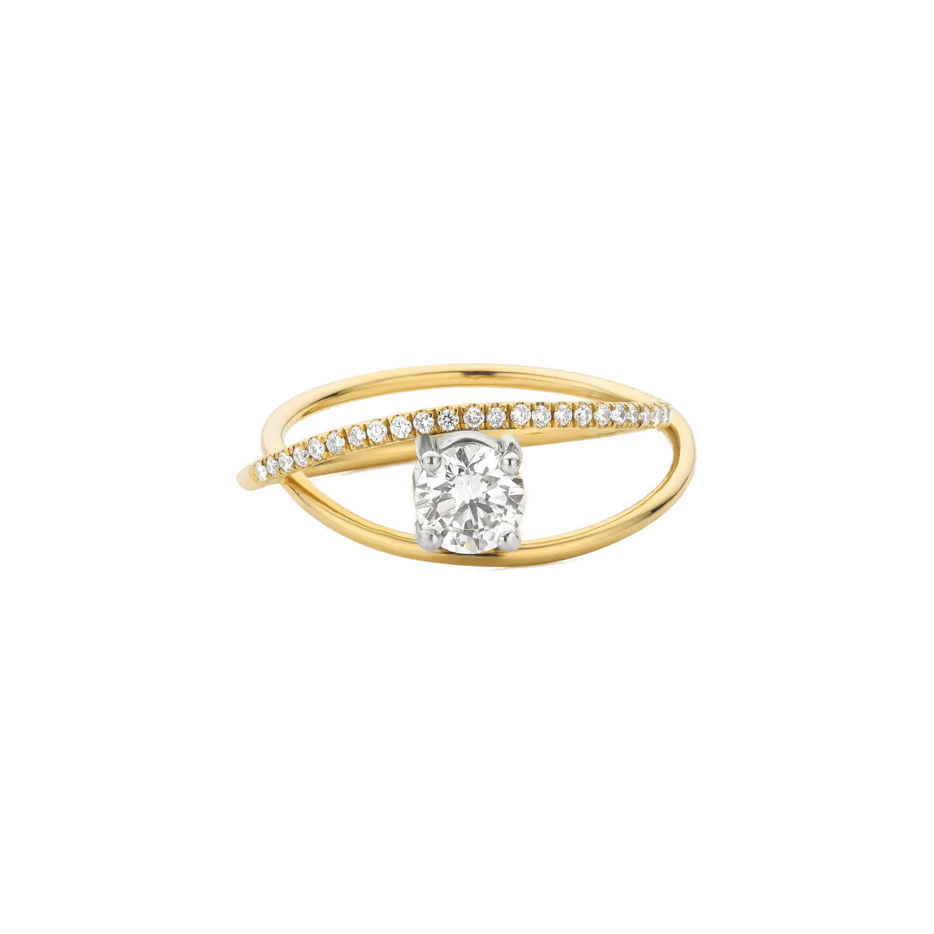 Parallax pave round ring