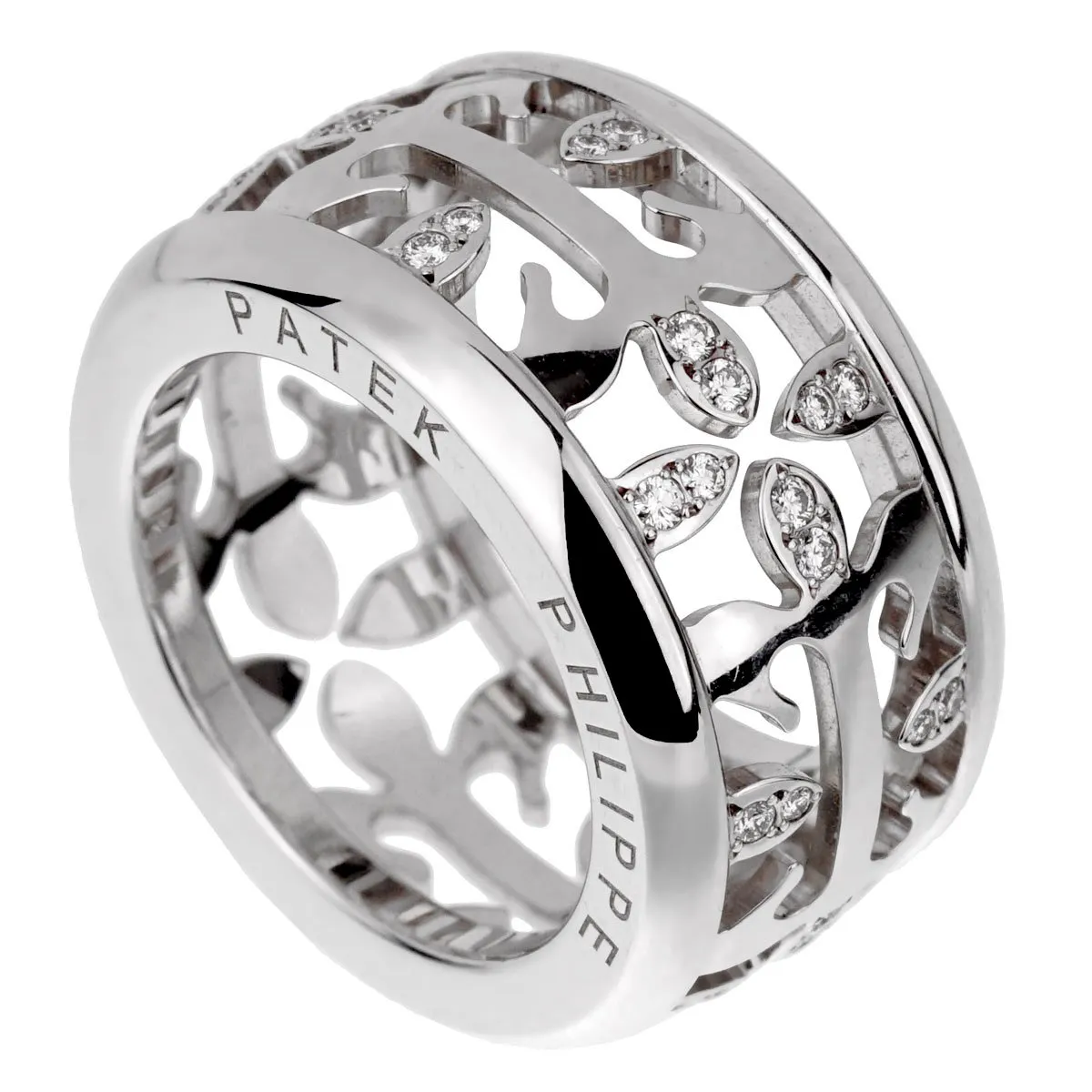Patek Philippe Calatrava Wide Diamond White Gold Ring