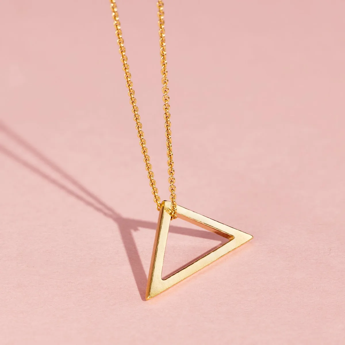 Personalised Geometric Open Triangle Necklace
