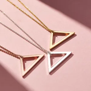 Personalised Geometric Open Triangle Necklace