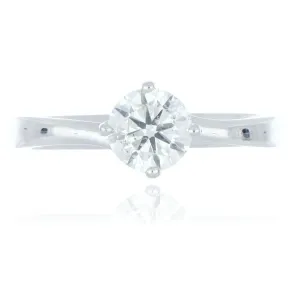Platinum 1.05ct Diamond Solitaire Twist Ring