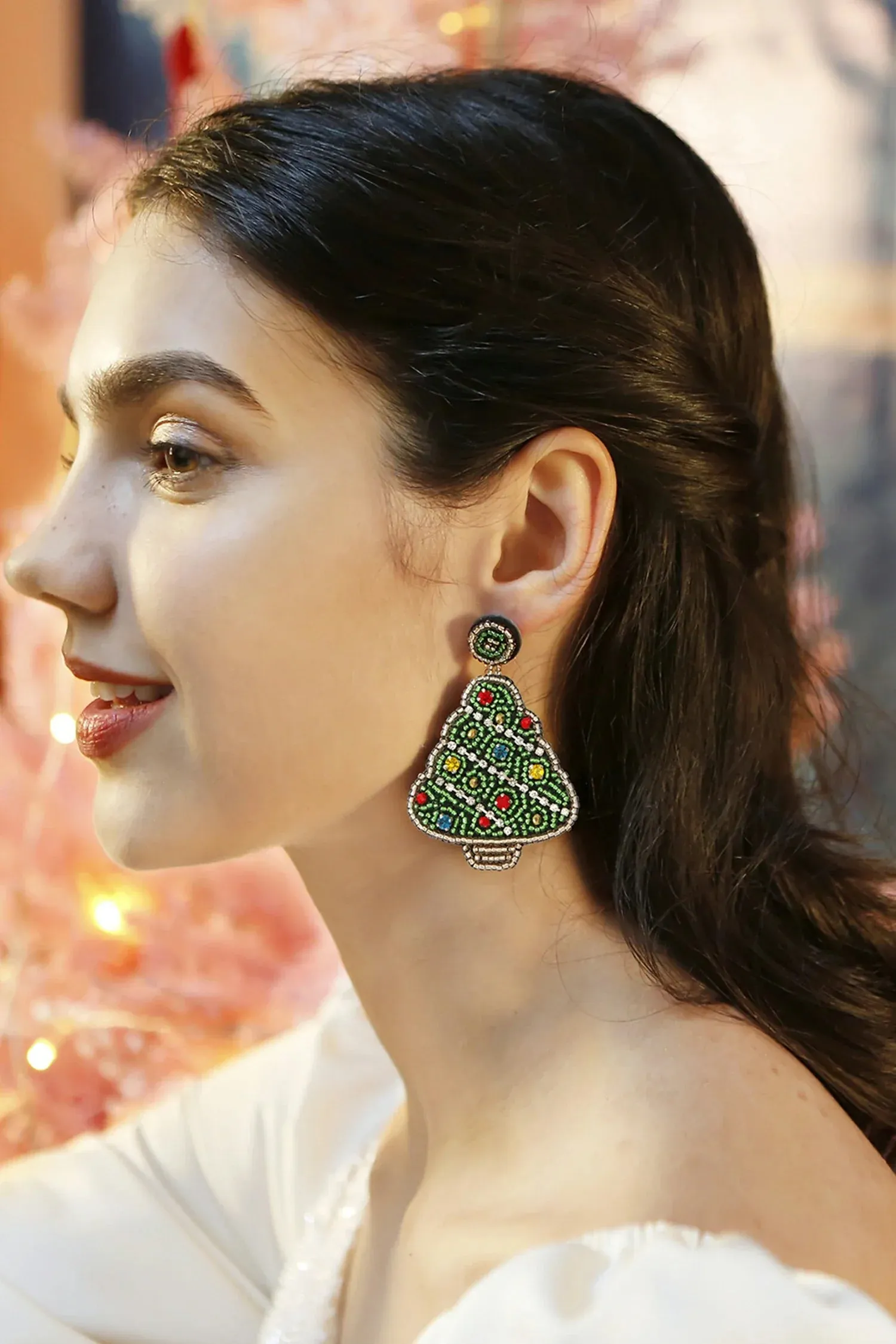 Pratiksha Christmas Tree Flower Earrings