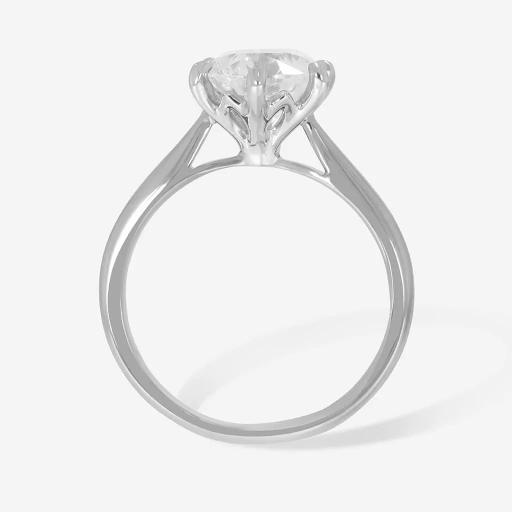 REGAL 0.70ct | Round Solitaire Natural Diamond Set in Platinum