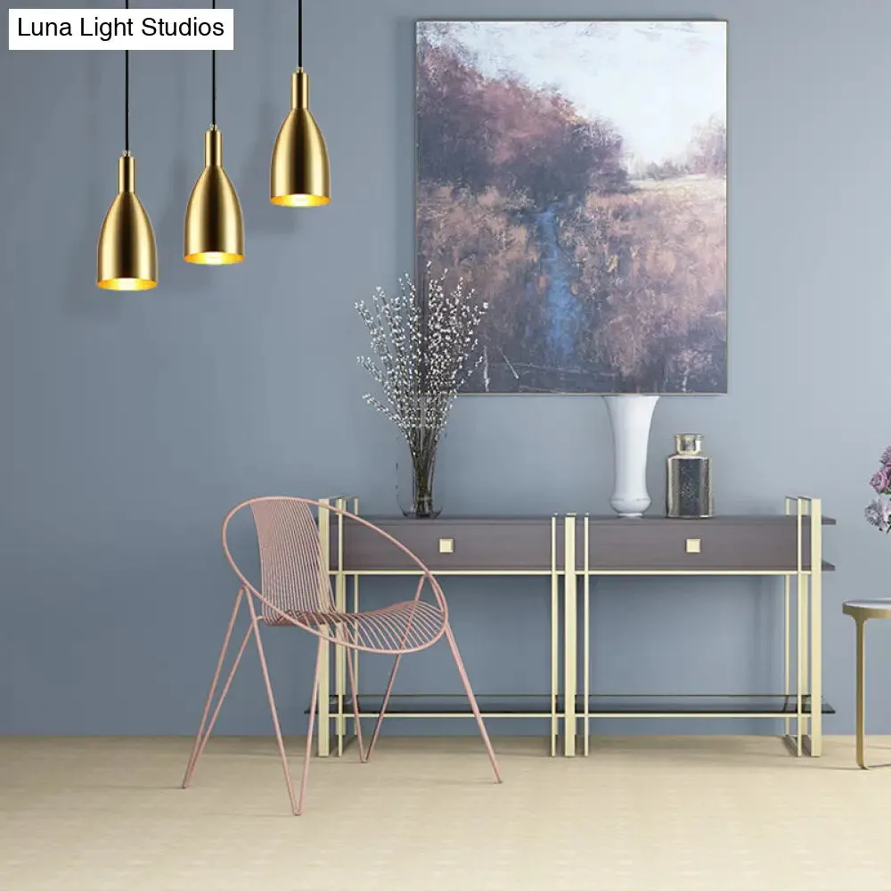 Retro Stylish Metallic Pendant Lighting - Brass Finish Bottle Design - 1 Light Living Room Hanging Lamp