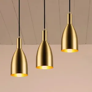 Retro Stylish Metallic Pendant Lighting - Brass Finish Bottle Design - 1 Light Living Room Hanging Lamp
