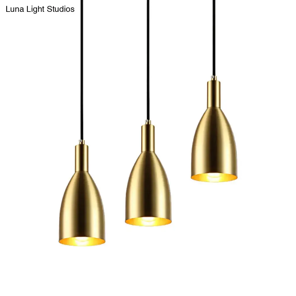 Retro Stylish Metallic Pendant Lighting - Brass Finish Bottle Design - 1 Light Living Room Hanging Lamp