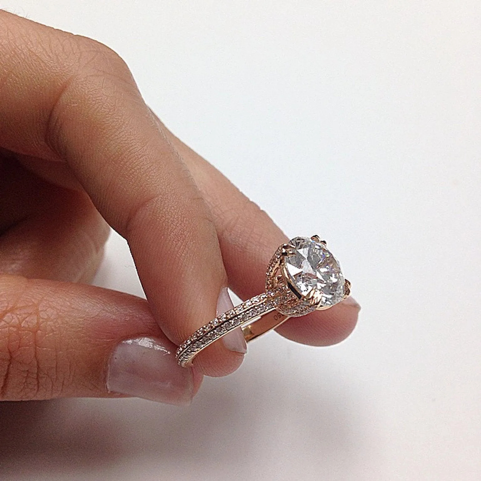 Rose Gold Brilliant-Cut Diamond Engagement Ring
