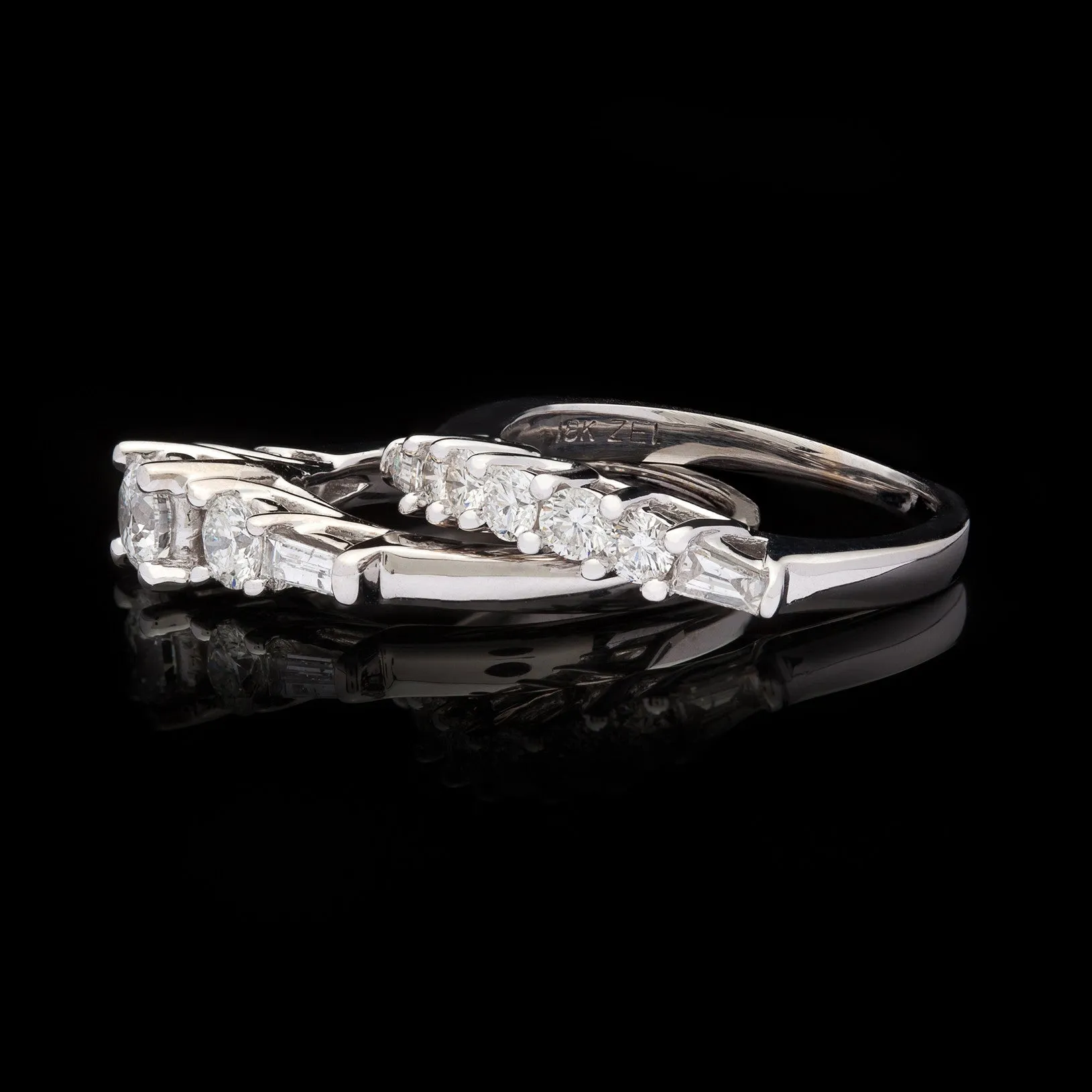 Round Brilliant Diamond Wedding Set