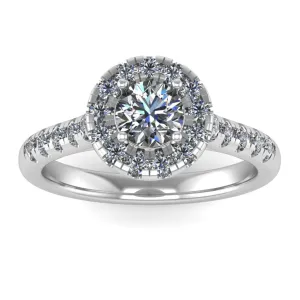 Round Brilliant halo engagement Ring