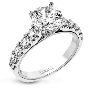 Round-Cut Engagement Ring In 18k Gold With Diamonds LR2198 WHITE 18K SEMI