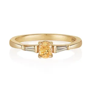 Saffron Oval Yellow Diamond Ring