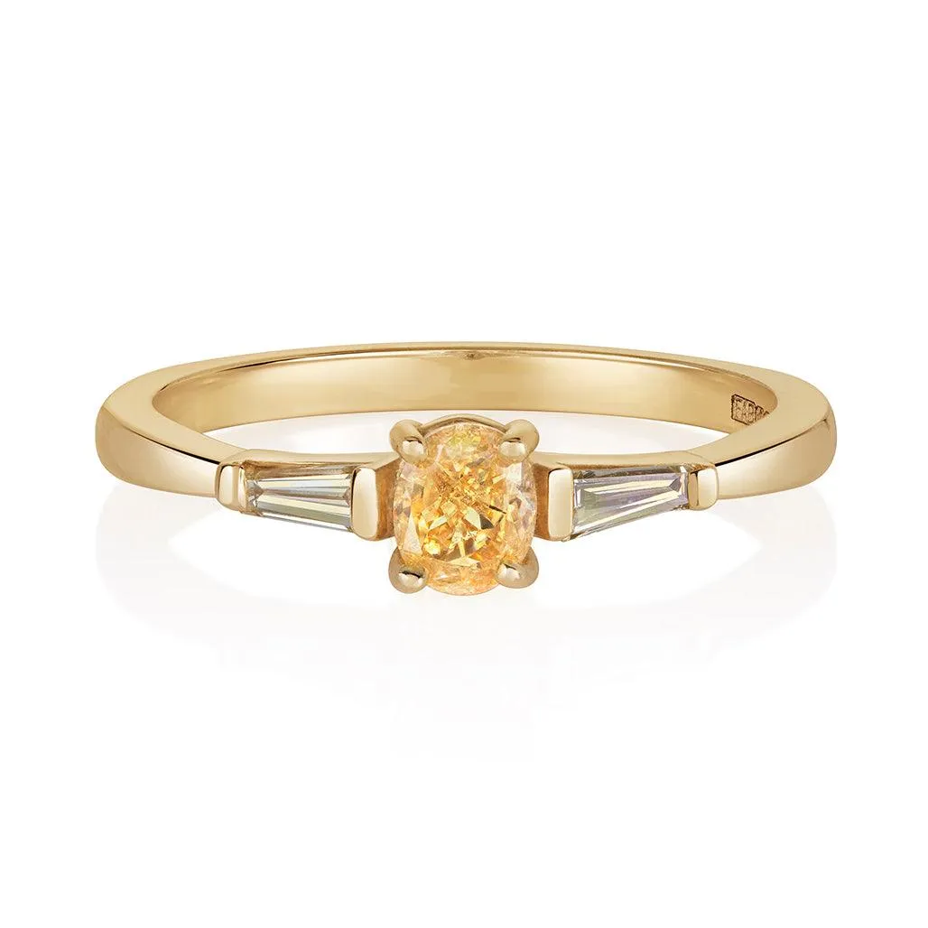 Saffron Oval Yellow Diamond Ring