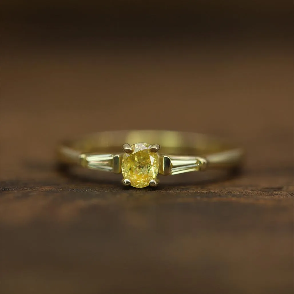Saffron Oval Yellow Diamond Ring