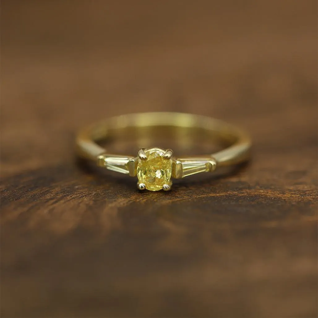 Saffron Oval Yellow Diamond Ring