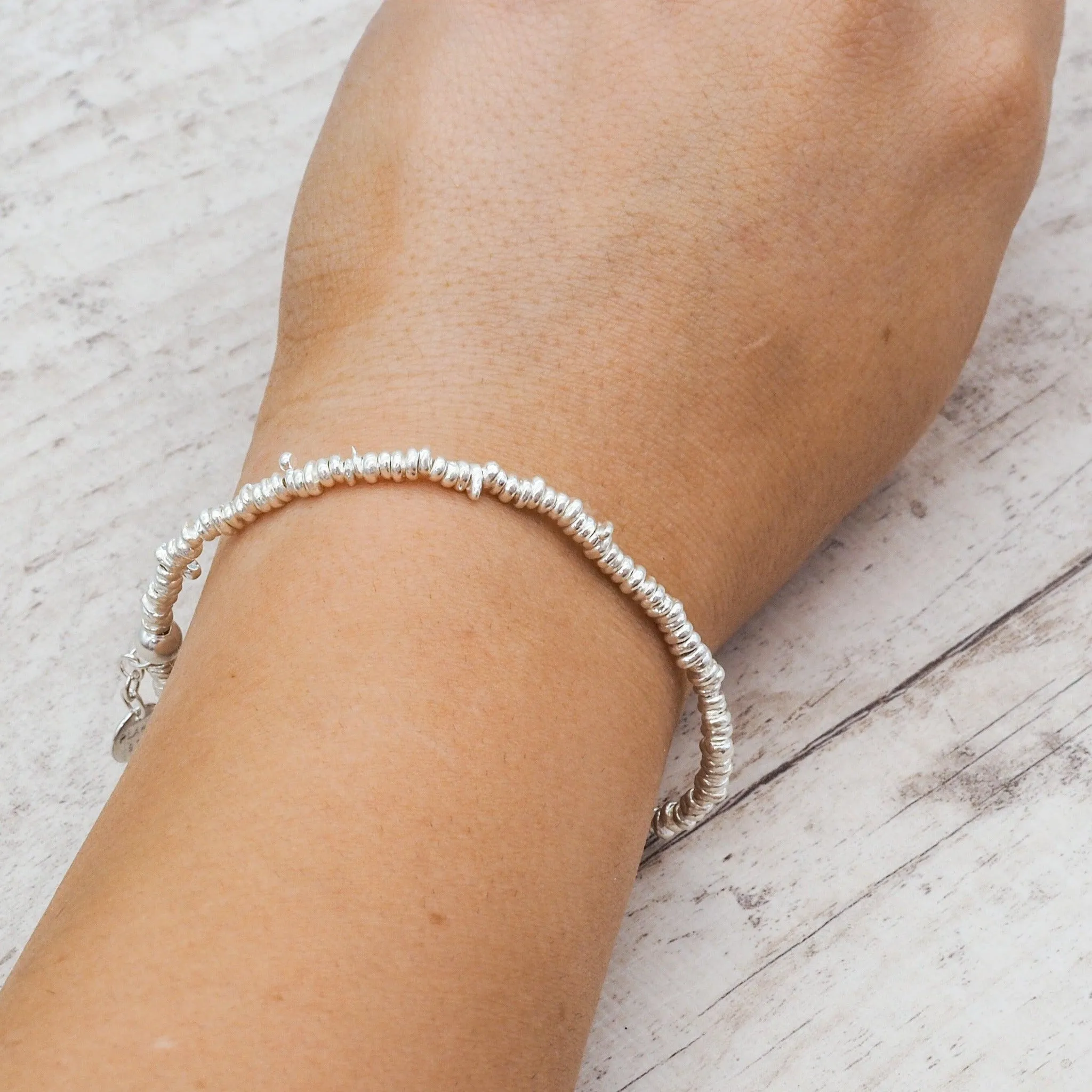 Silver Disc Layer Bracelet