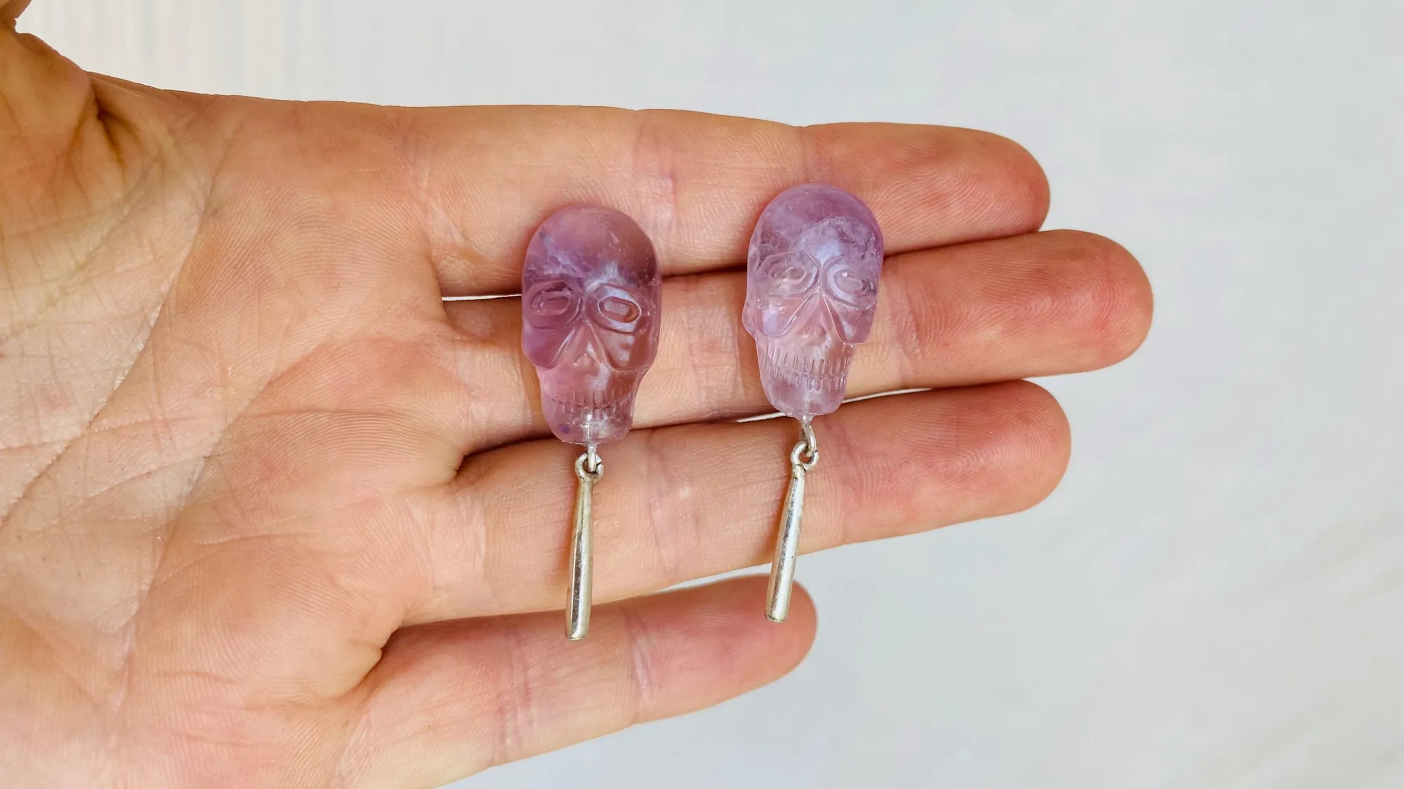 Skully Amethyst Earrings. 0311