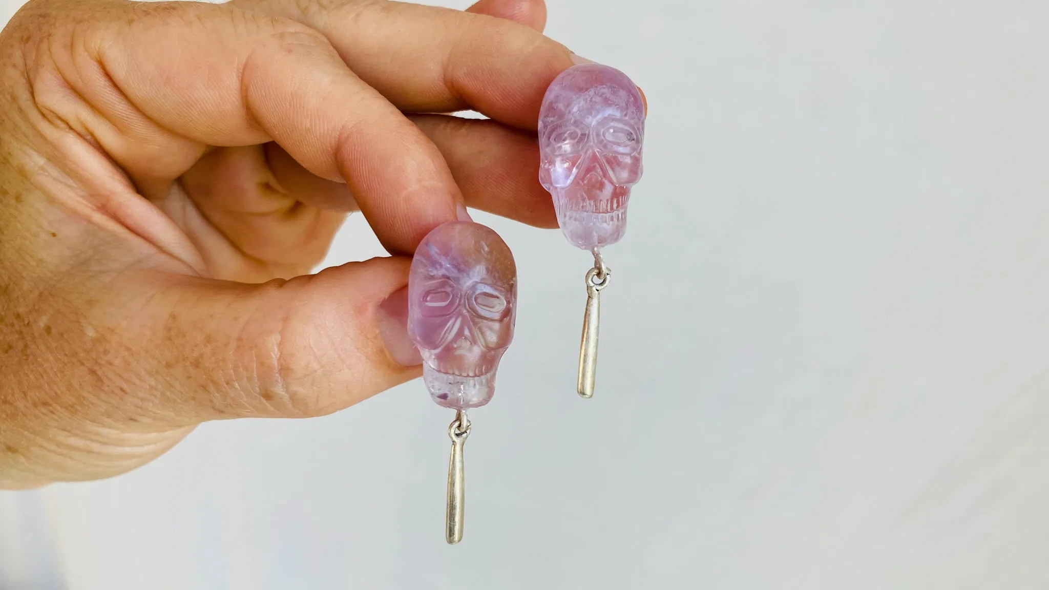 Skully Amethyst Earrings. 0311