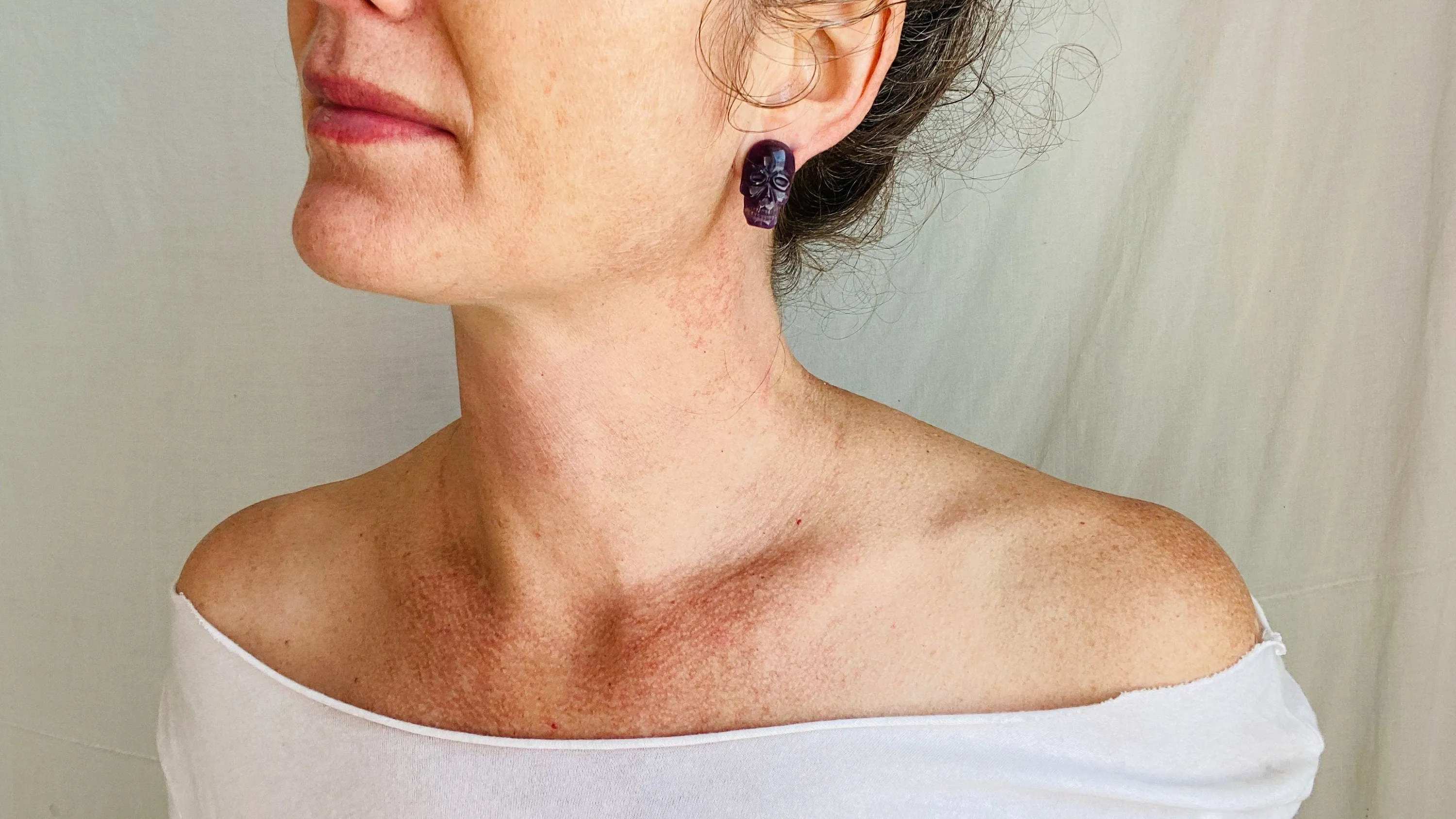Skully Amethyst Earrings. 1256