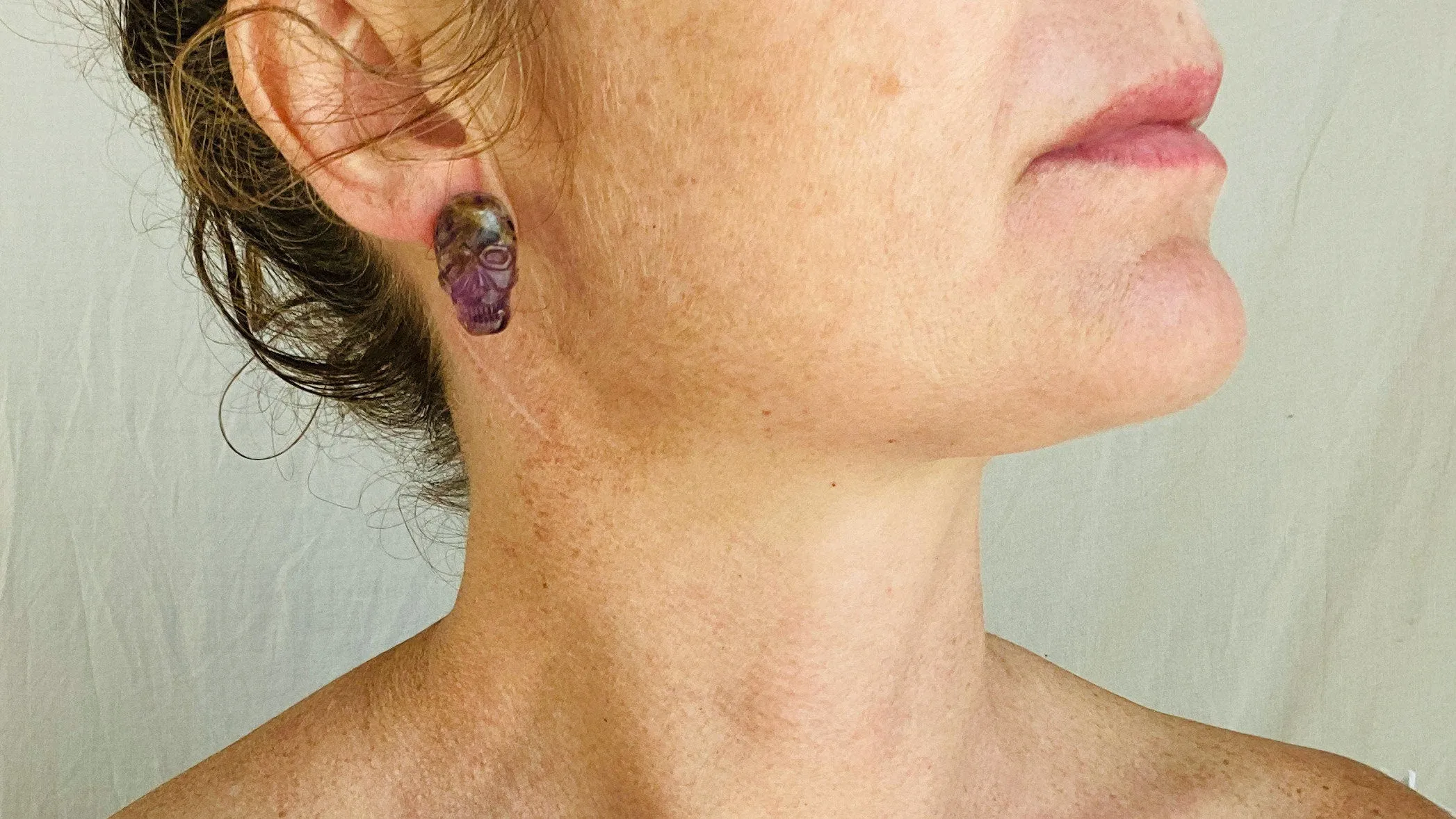 Skully Amethyst Earrings