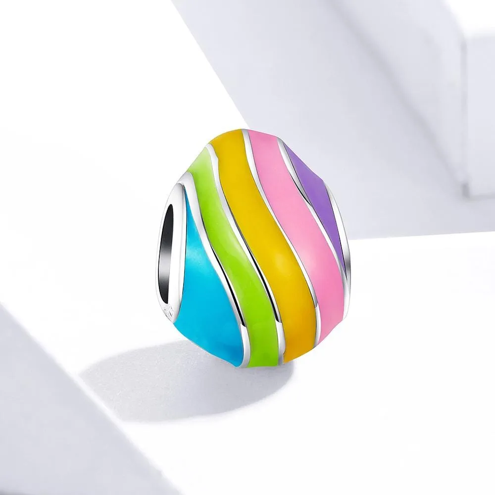 Solid 925 Sterling Silver Color Rainbow Palette Pandora Inspired Charm