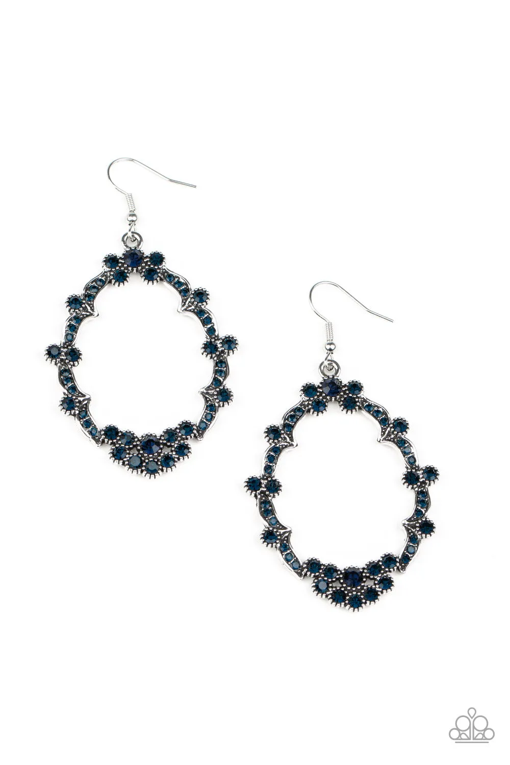 Sparkly Status - Blue Earrings - Paparazzi