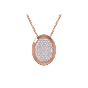 Stylish Oval Shaped Pave Diamond Pendant